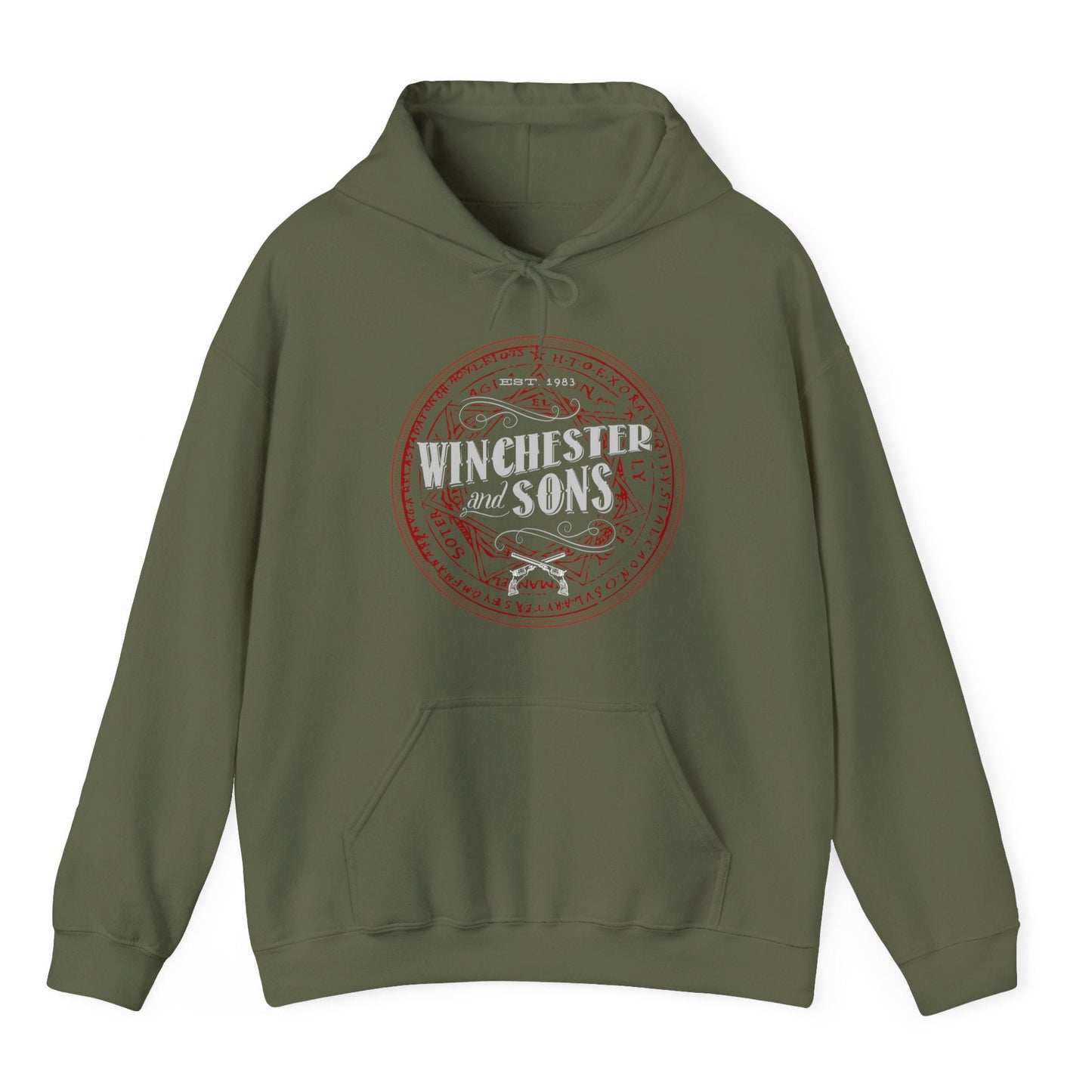 Green hoodie with 'Winchester and Sons' logo on a white background