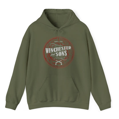 Green hoodie with 'Winchester and Sons' logo on a white background